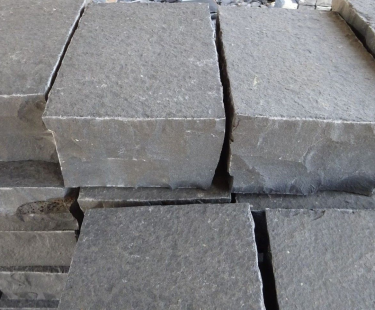 Basalt Cubes, top flamed, sides split, bottom sawn.